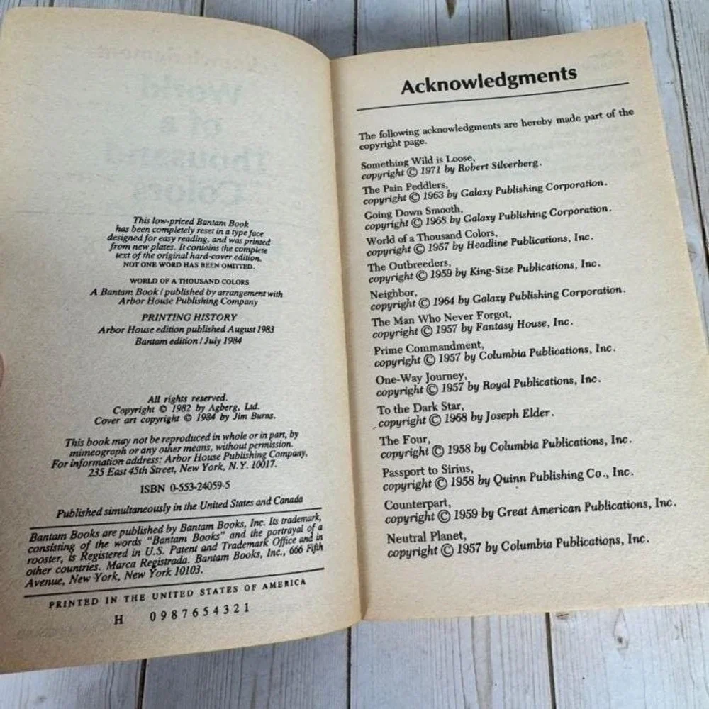 World of a Thousand Colors Robert Silverberg 1984 First Mass Market Sci-Fi